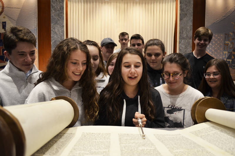 Kids reading from the Torah